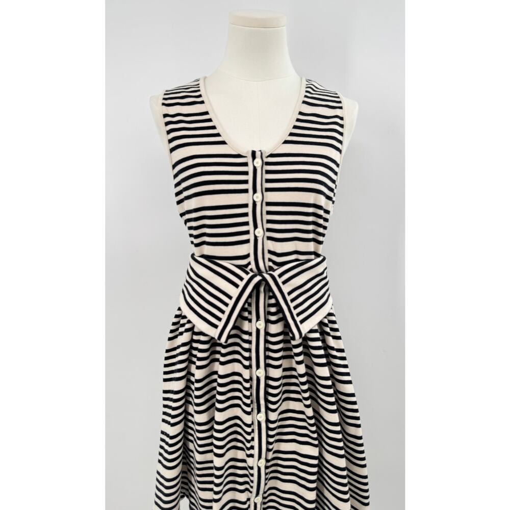Opening Ceremony Black Ivory Stripe Dress Button Up Sleeveless Mini Small